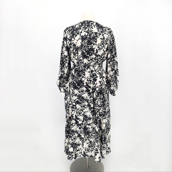 Susan Graver Floral Wrap Dress Black White 2XP preppy Business casual classic - Picture 2 of 8